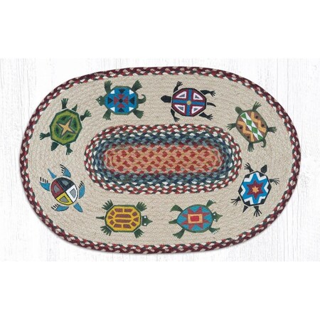 Palacedesigns 20 x 30 in. Jute Oval Turtles Patch PA3370548